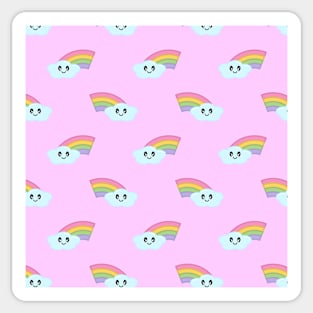 Kawaii Cute Rainbow Pattern in Pink Sticker